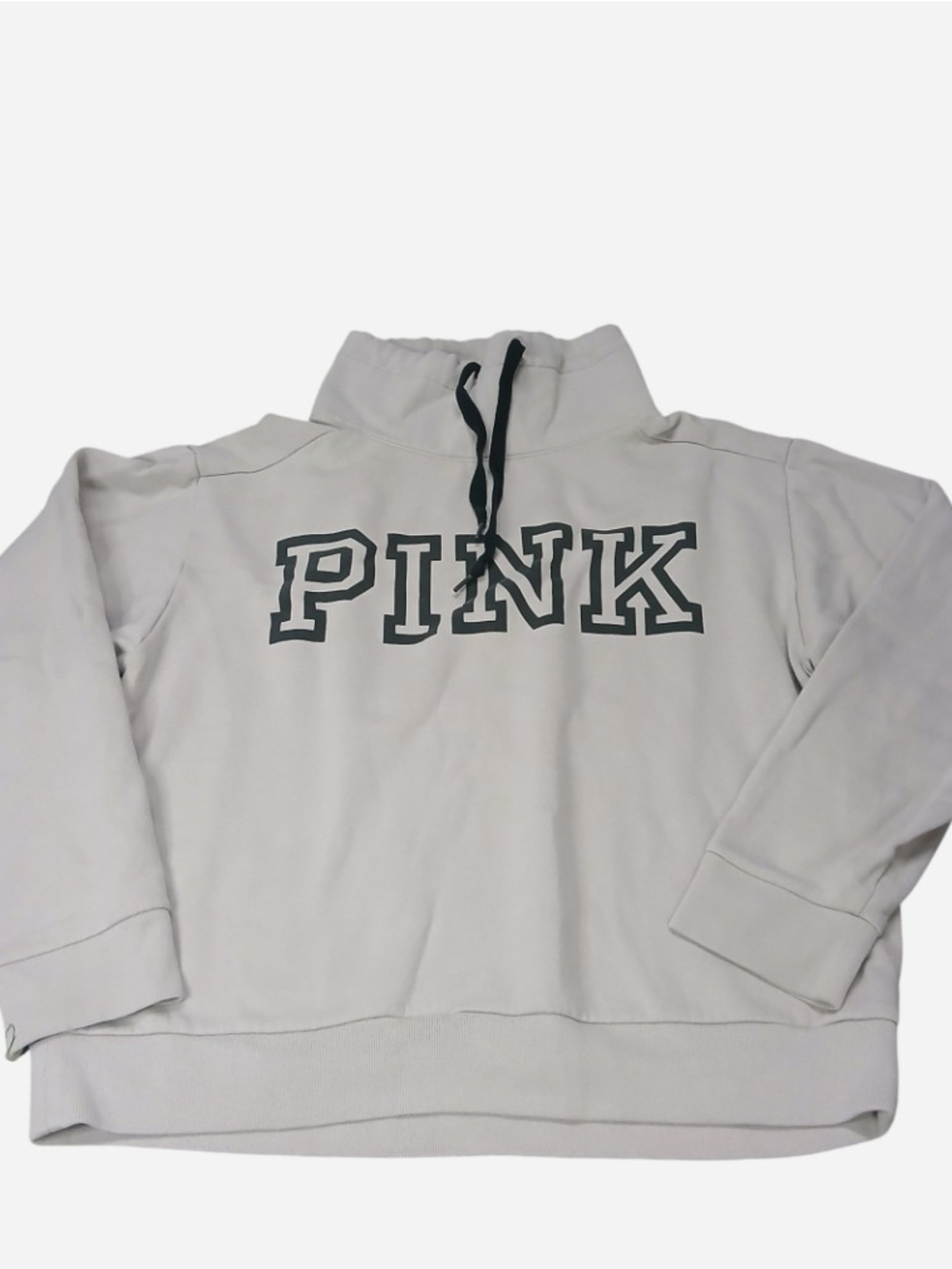 PINK Victoria's Secret Light Gray Pullover Hoodie with Black Logo